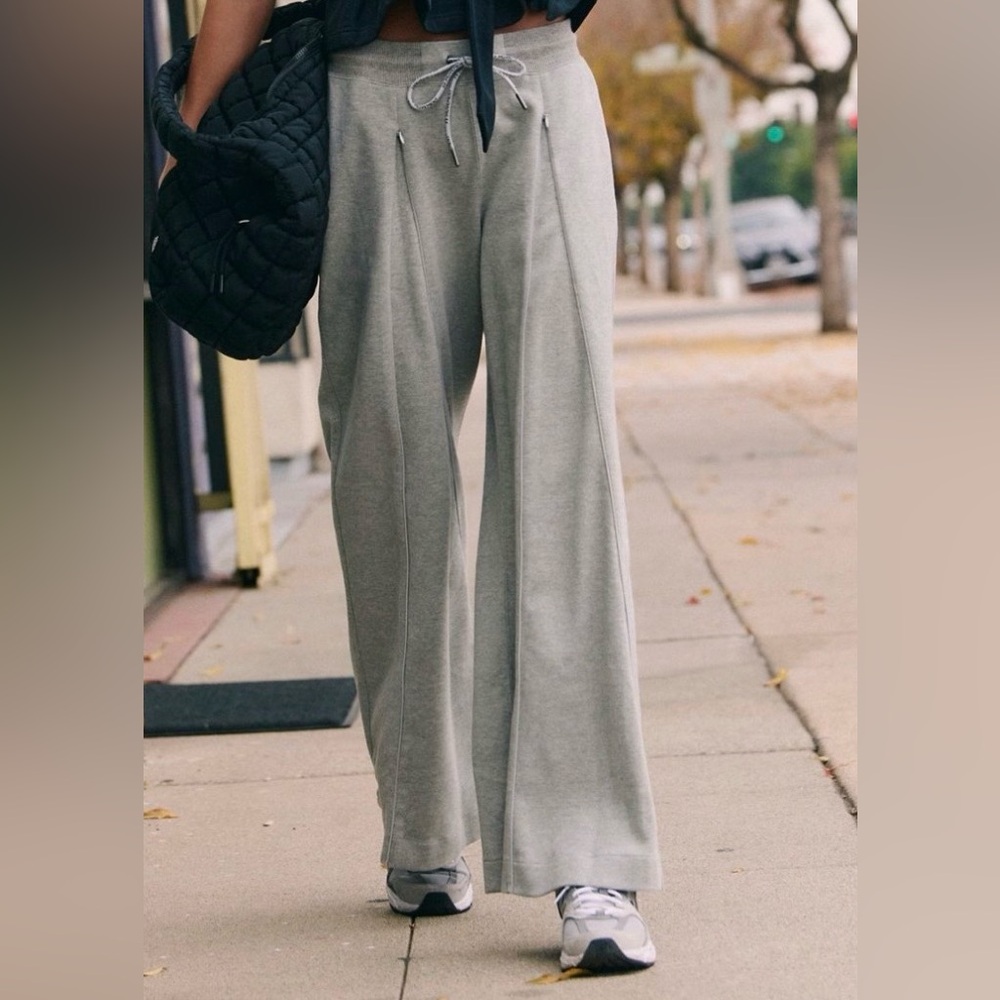 FP Movement by Free People Gray Wide-Leg Track Pants